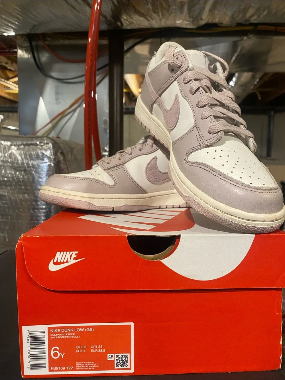 Nike Dunk Low Youth Sneakers in Lavender and White